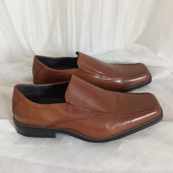 STACY ADAMS Leather Loafers Men Sz 11 M Comfort Insole Brown Slip On Dress Shoe - Picture 5 of 11